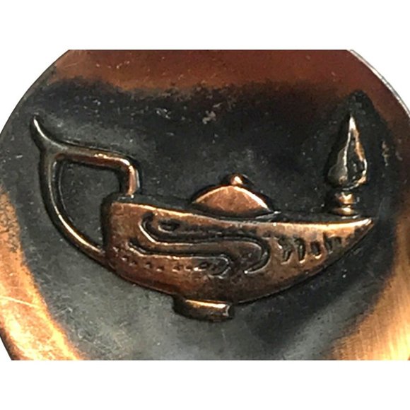 Vintage Copper Aladdins Lamp Brooch Midcentury Modern Modernist MCM Unique - Picture 2 of 3